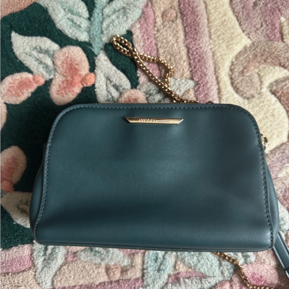 Vincci Casual Crossbody Women Bag Teal green faux leather